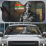 Thomas Sankara Auto Sun Shade Burkina Faso Africa Self-Reliance Message and Military Portrait - African Pride