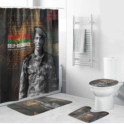 Thomas Sankara Bathroom Set Burkina Faso Africa Self-Reliance Message and Military Portrait - African Pride