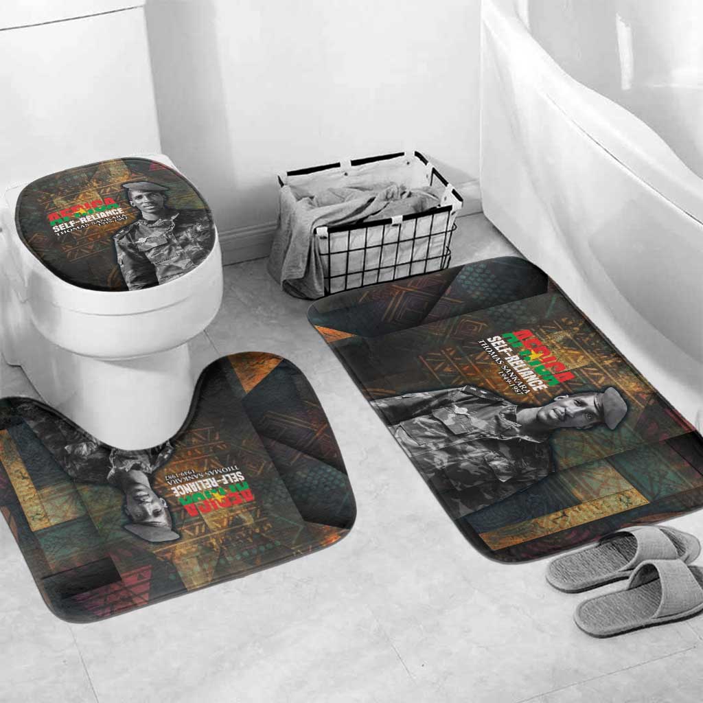 Thomas Sankara Bathroom Set Burkina Faso Africa Self-Reliance Message and Military Portrait - African Pride
