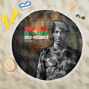 Thomas Sankara Beach Blanket Burkina Faso Africa Self-Reliance Message and Military Portrait - African Pride