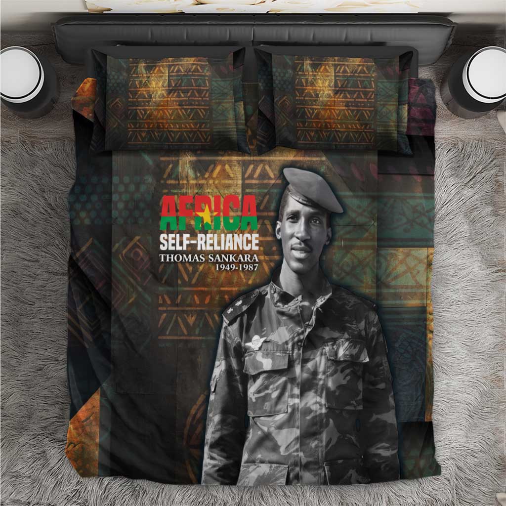 Thomas Sankara Bedding Set Burkina Faso Africa Self-Reliance Message and Military Portrait - African Pride