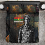 Thomas Sankara Bedding Set Burkina Faso Africa Self-Reliance Message and Military Portrait - African Pride
