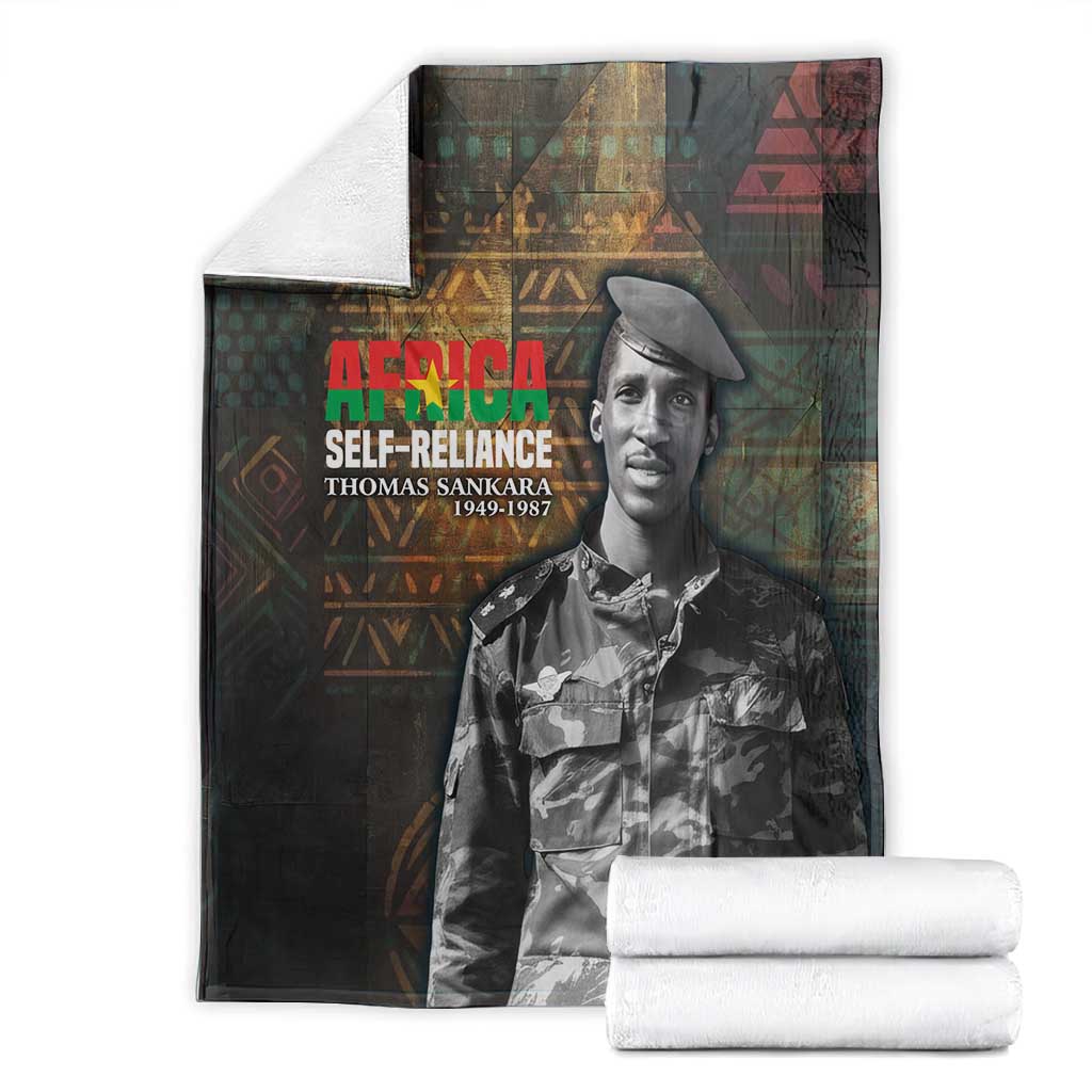 Thomas Sankara Blanket Burkina Faso Africa Self-Reliance Message and Military Portrait - African Pride