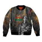 Thomas Sankara Bomber Jacket Burkina Faso Africa Self-Reliance Message and Military Portrait - African Pride