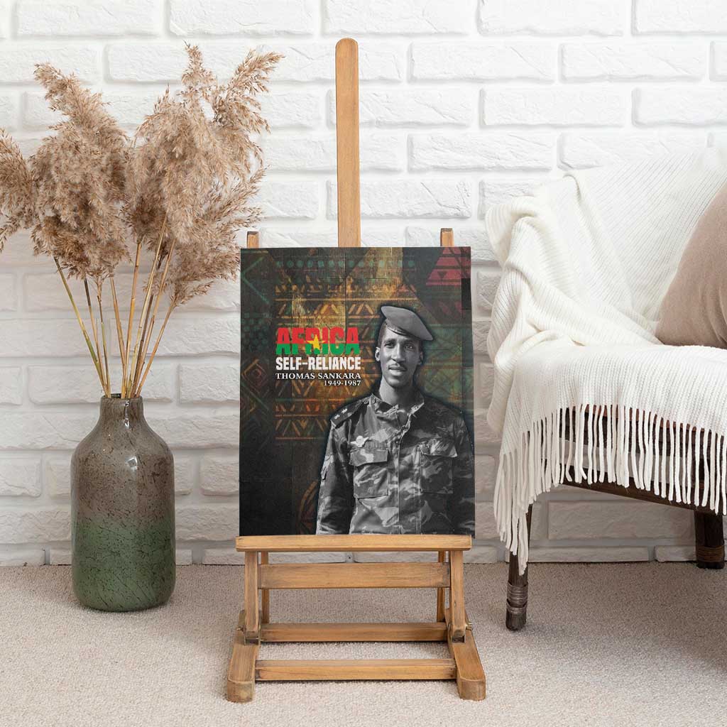 Thomas Sankara Canvas Wall Art Burkina Faso Africa Self-Reliance Message and Military Portrait - African Pride