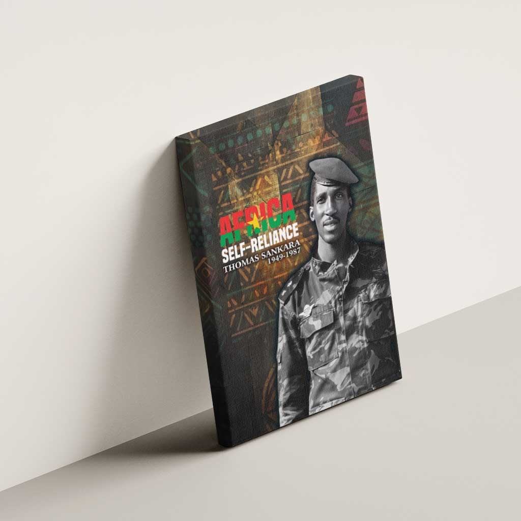 Thomas Sankara Canvas Wall Art Burkina Faso Africa Self-Reliance Message and Military Portrait - African Pride