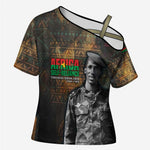 Thomas Sankara Cross Shoulder Shirt Burkina Faso Africa Self-Reliance Message and Military Portrait - African Pride
