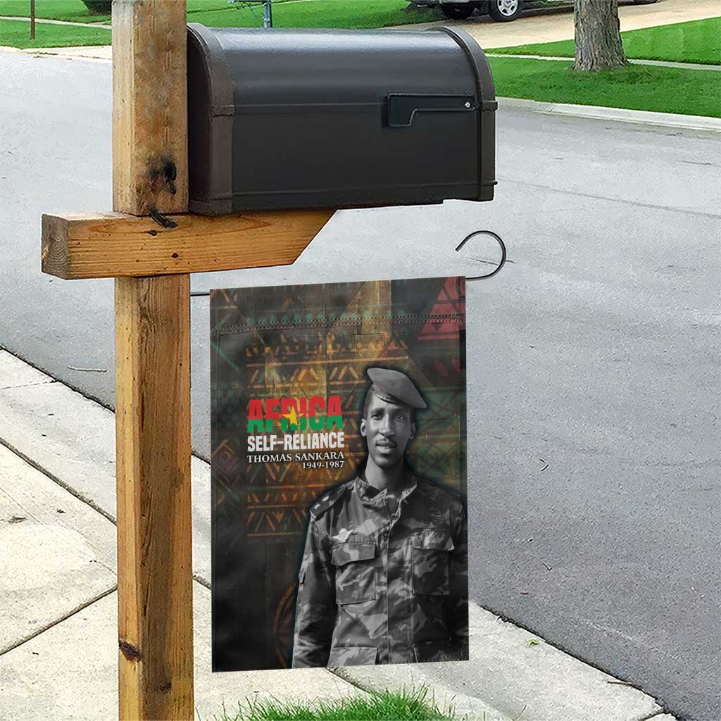 Thomas Sankara Garden Flag Burkina Faso Africa Self-Reliance Message and Military Portrait - African Pride