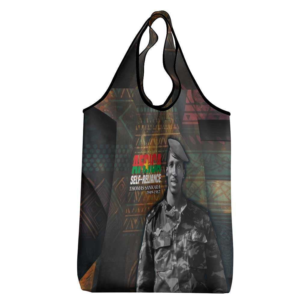 Thomas Sankara Grocery Bag Burkina Faso Africa Self-Reliance Message and Military Portrait - African Pride