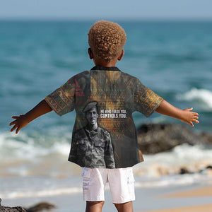 Thomas Sankara Kid Hawaiian Shirt Burkina Faso Africa Self-Reliance Message and Military Portrait - African Pride