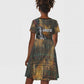 Thomas Sankara Kid Short Sleeve Dress Burkina Faso Africa Self-Reliance Message and Military Portrait - African Pride