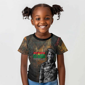 Thomas Sankara Kid T shirt Burkina Faso Africa Self-Reliance Message and Military Portrait - African Pride