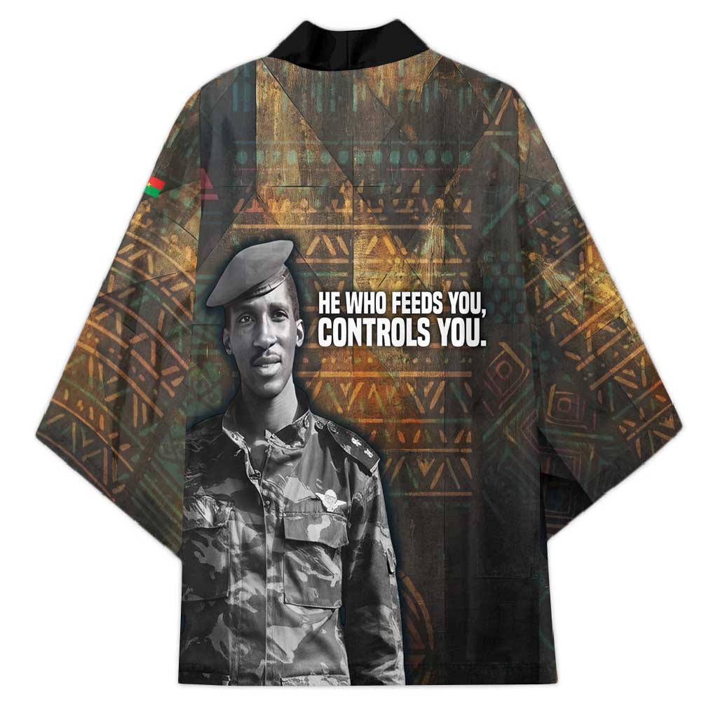 Thomas Sankara Kimono Burkina Faso Africa Self-Reliance Message and Military Portrait - African Pride