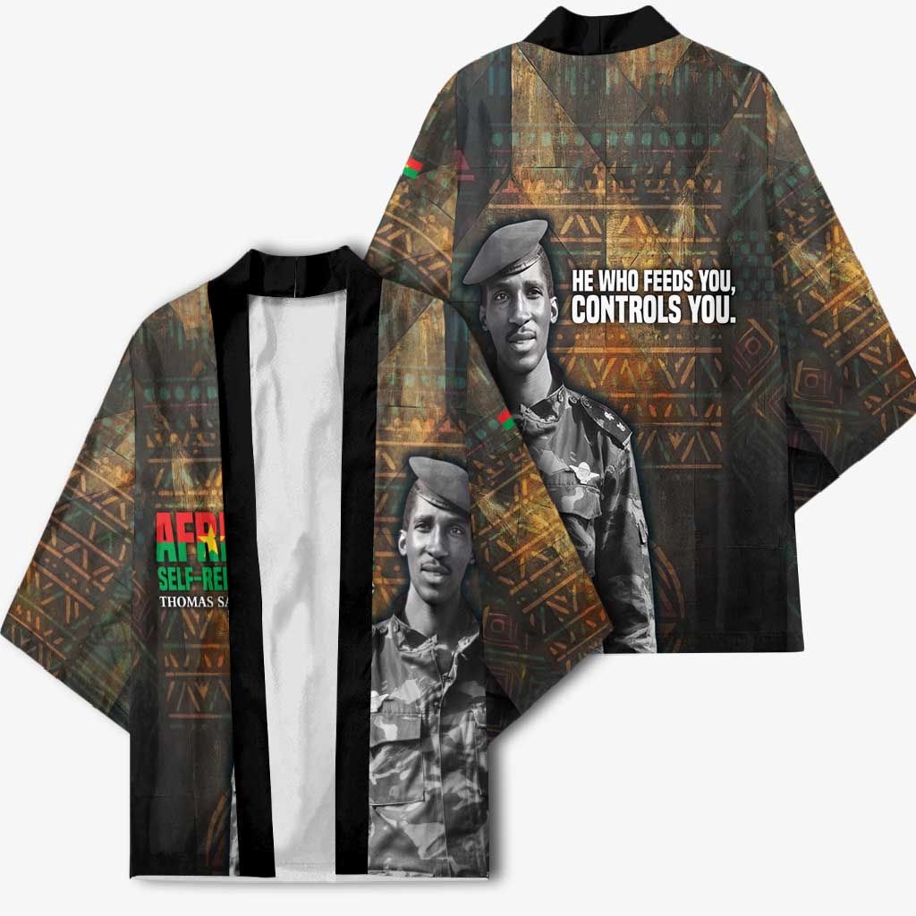 Thomas Sankara Kimono Burkina Faso Africa Self-Reliance Message and Military Portrait - African Pride