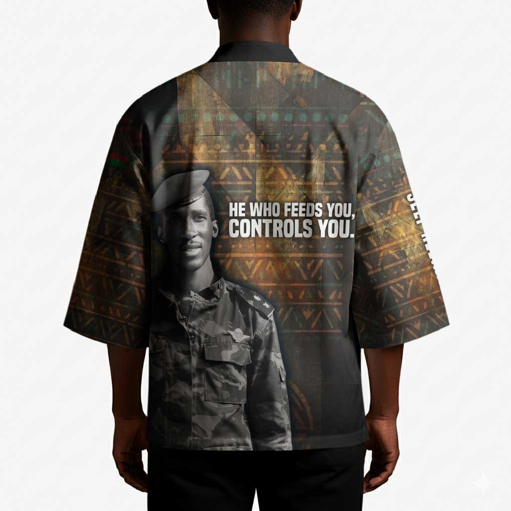 Thomas Sankara Kimono Burkina Faso Africa Self-Reliance Message and Military Portrait - African Pride