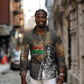 Thomas Sankara Long Sleeve Button Shirt Burkina Faso Africa Self-Reliance Message and Military Portrait - African Pride