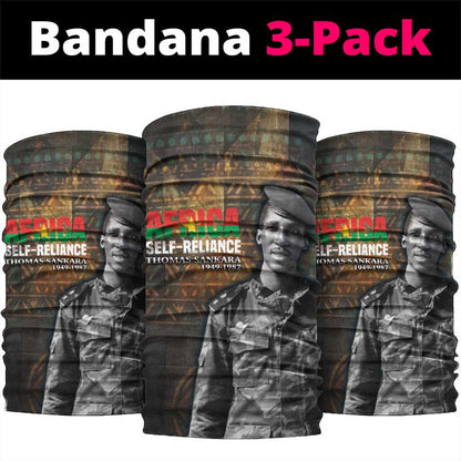 Thomas Sankara Neck Gaiter Burkina Faso Africa Self-Reliance Message and Military Portrait - African Pride