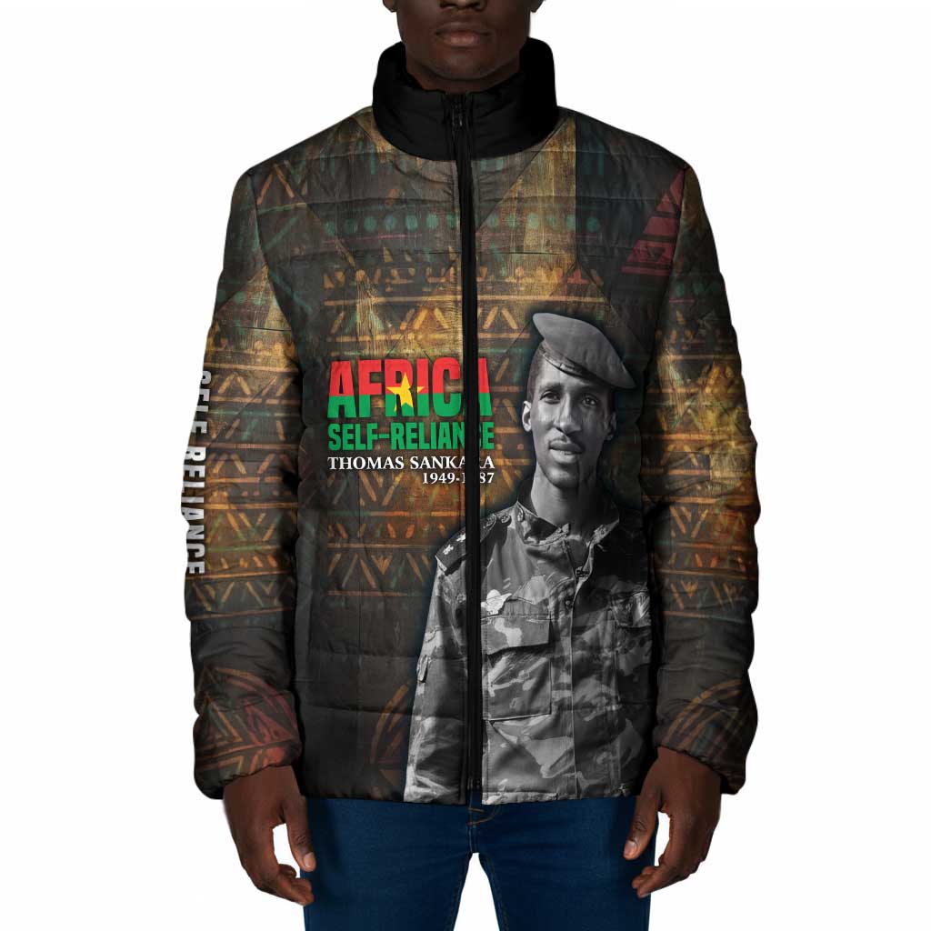 Thomas Sankara Padded Jacket Burkina Faso Africa Self-Reliance Message and Military Portrait - African Pride
