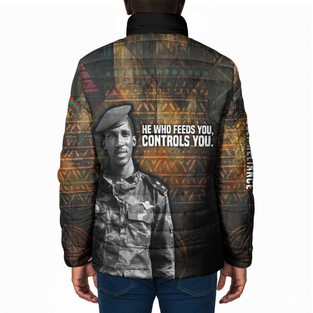Thomas Sankara Padded Jacket Burkina Faso Africa Self-Reliance Message and Military Portrait - African Pride