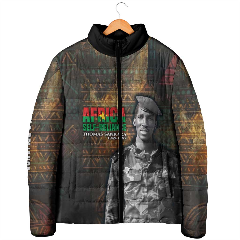 Thomas Sankara Padded Jacket Burkina Faso Africa Self-Reliance Message and Military Portrait - African Pride