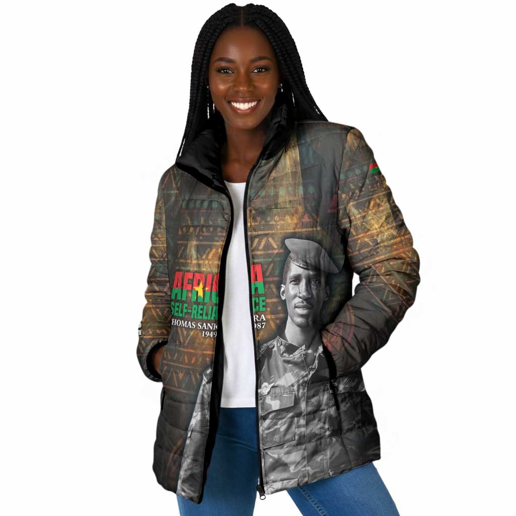 Thomas Sankara Padded Jacket Burkina Faso Africa Self-Reliance Message and Military Portrait - African Pride