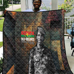 Thomas Sankara Quilt Burkina Faso Africa Self-Reliance Message and Military Portrait - African Pride