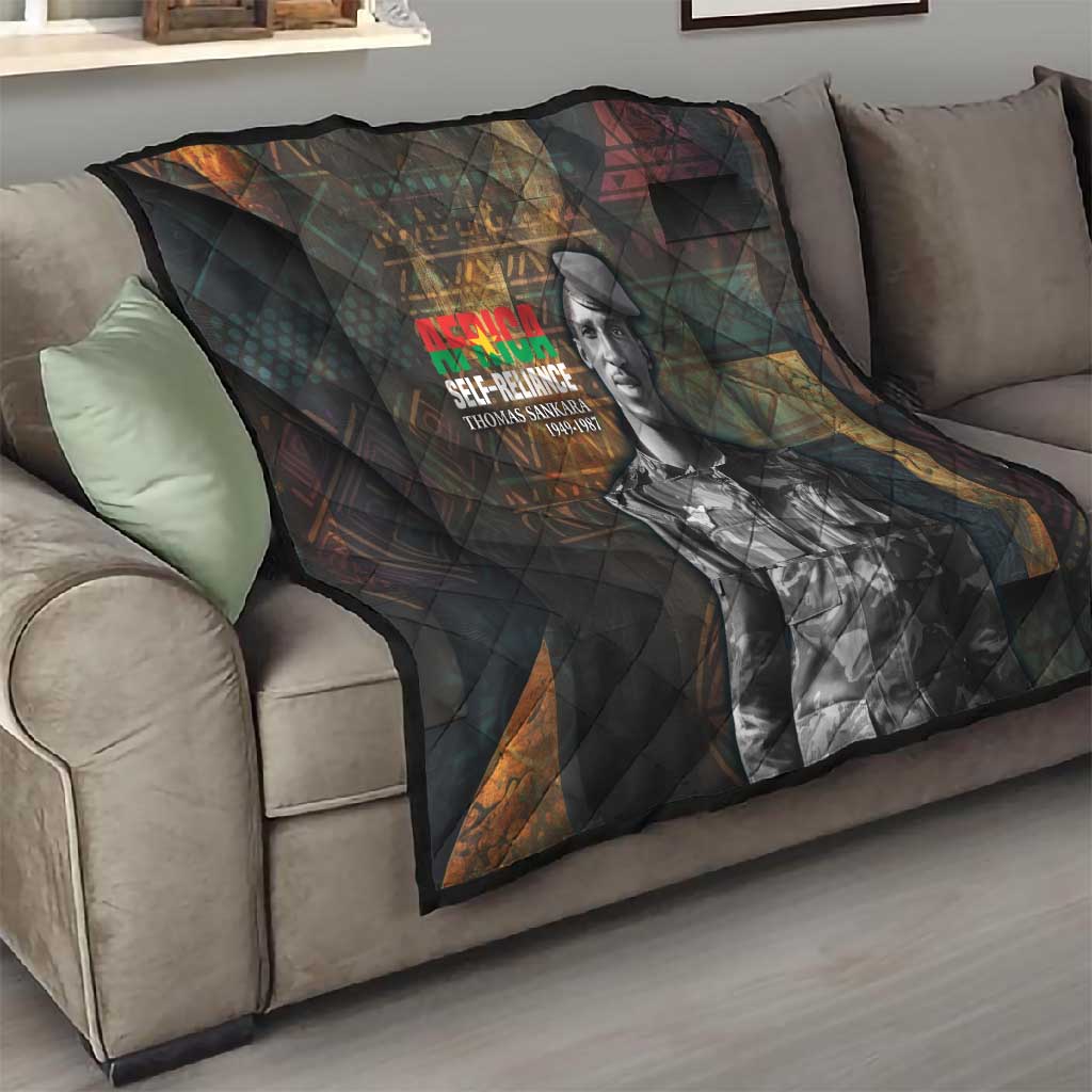 Thomas Sankara Quilt Burkina Faso Africa Self-Reliance Message and Military Portrait - African Pride
