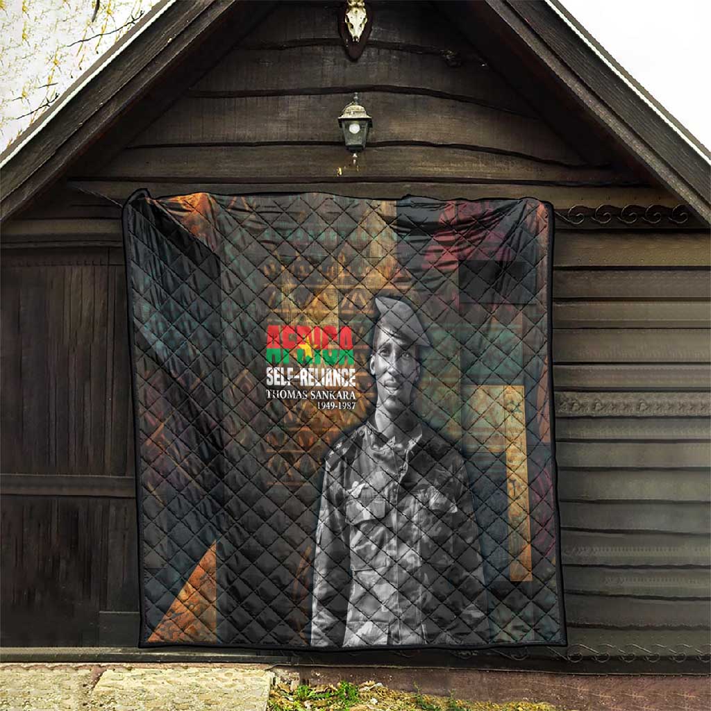 Thomas Sankara Quilt Burkina Faso Africa Self-Reliance Message and Military Portrait - African Pride