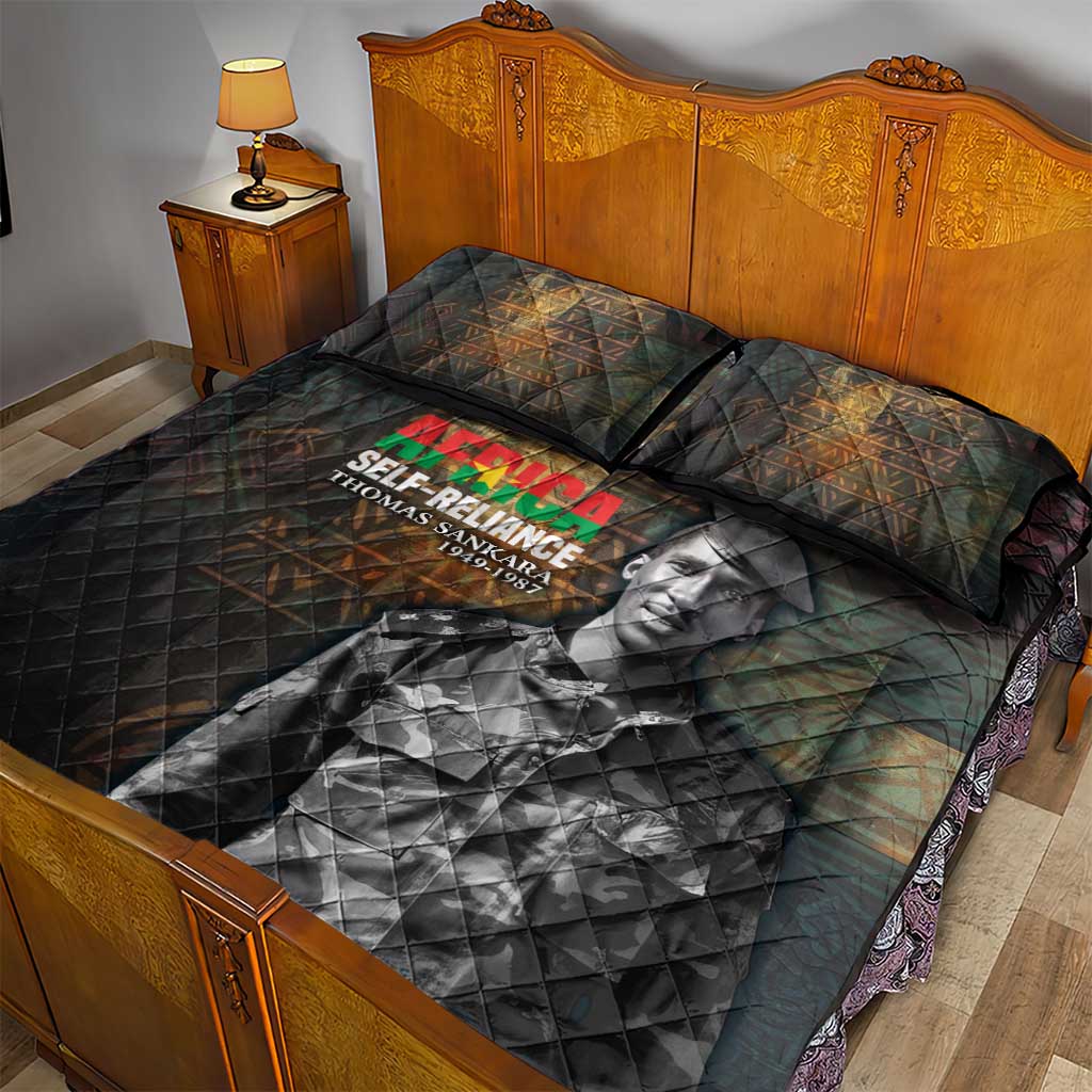 Thomas Sankara Quilt Bed Set Burkina Faso Africa Self-Reliance Message and Military Portrait - African Pride