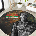 Thomas Sankara Round Carpet Burkina Faso Africa Self-Reliance Message and Military Portrait - African Pride