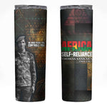 Thomas Sankara Skinny Tumbler Burkina Faso Africa Self-Reliance Message and Military Portrait - African Pride