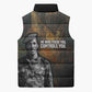 Thomas Sankara Sleeveless Puffer Jacket Burkina Faso Africa Self-Reliance Message and Military Portrait - African Pride