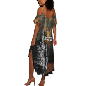 Thomas Sankara Summer Maxi Dress Burkina Faso Africa Self-Reliance Message and Military Portrait - African Pride