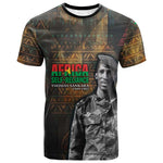 Thomas Sankara T shirt Burkina Faso Africa Self-Reliance Message and Military Portrait - African Pride