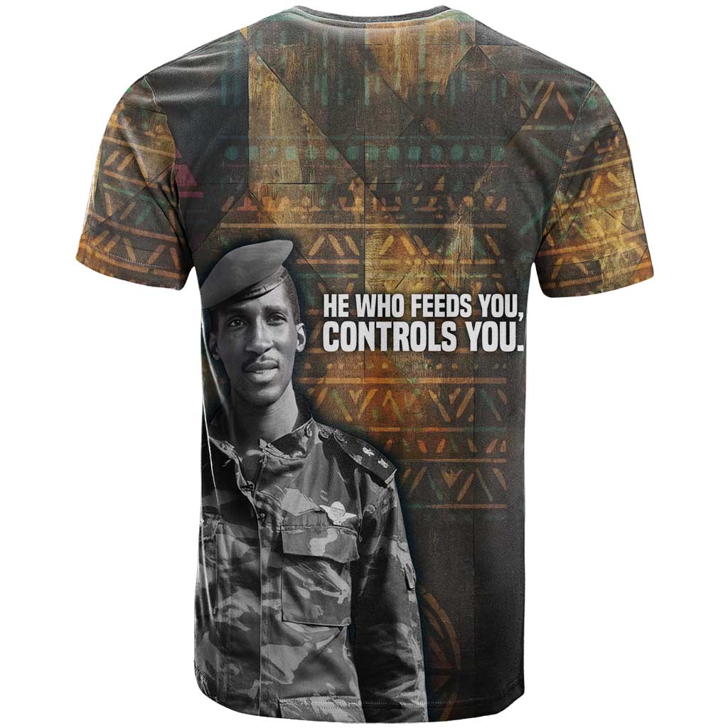 Thomas Sankara T shirt Burkina Faso Africa Self-Reliance Message and Military Portrait - African Pride
