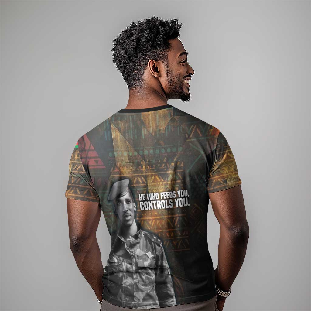 Thomas Sankara T shirt Burkina Faso Africa Self-Reliance Message and Military Portrait - African Pride