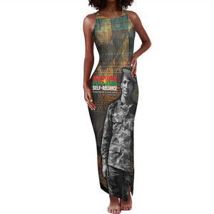 Thomas Sankara Tank Maxi Dress Burkina Faso Africa Self-Reliance Message and Military Portrait - African Pride