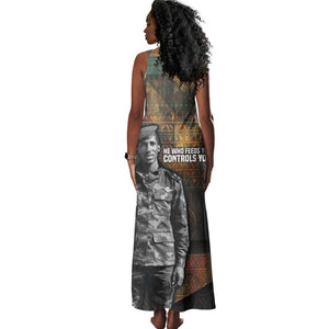 Thomas Sankara Tank Maxi Dress Burkina Faso Africa Self-Reliance Message and Military Portrait - African Pride