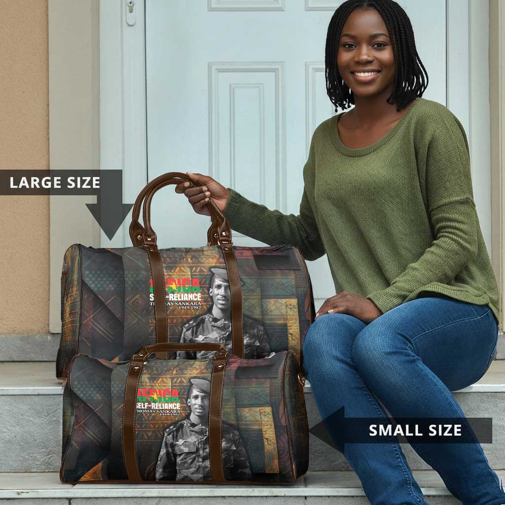 Thomas Sankara Travel Bag Burkina Faso Africa Self-Reliance Message and Military Portrait - African Pride