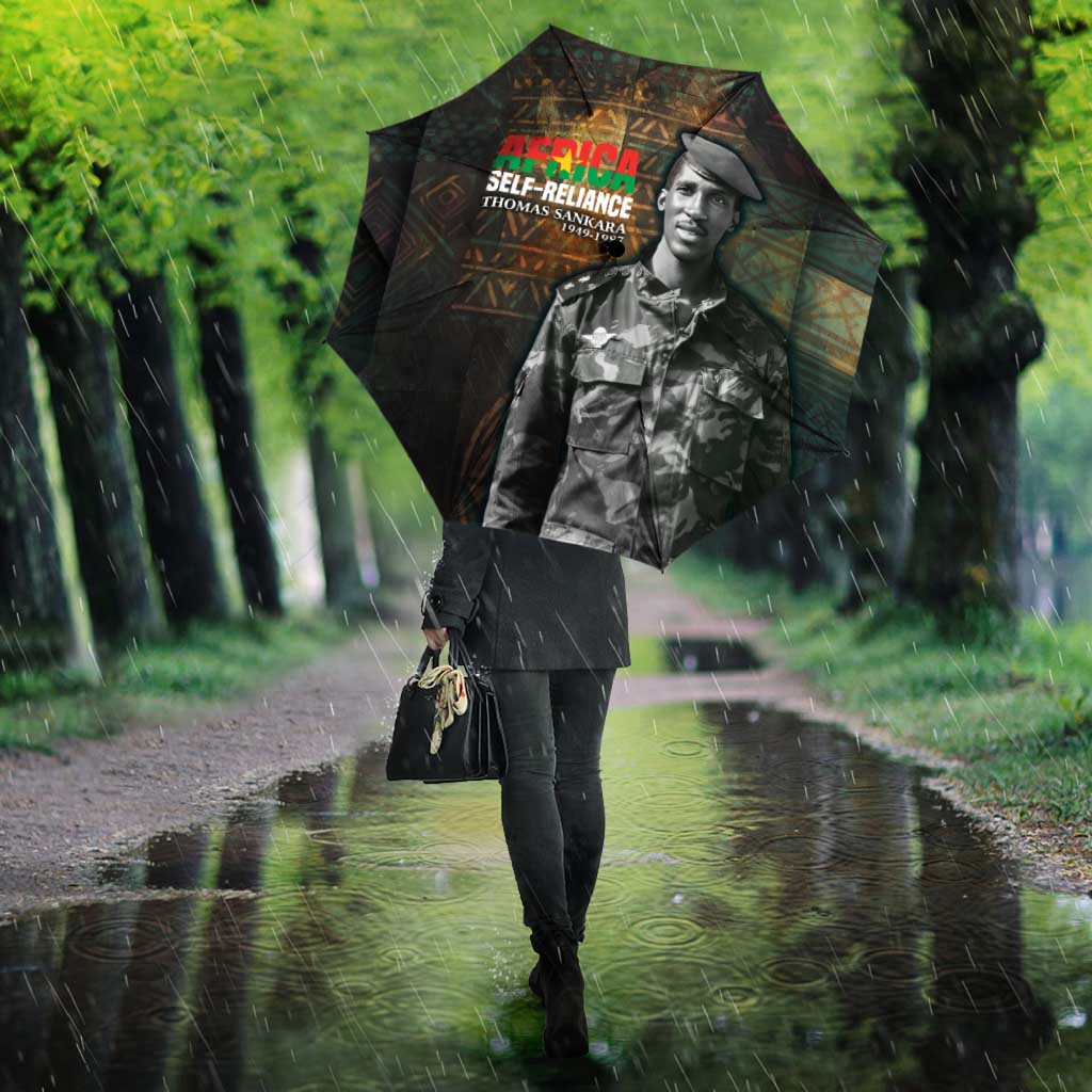 Thomas Sankara Umbrella Burkina Faso Africa Self-Reliance Message and Military Portrait - African Pride