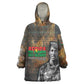 Thomas Sankara Wearable Blanket Hoodie Burkina Faso Africa Self-Reliance Message and Military Portrait - African Pride