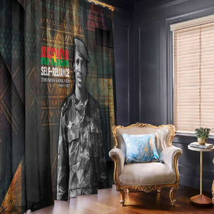 Thomas Sankara Window Curtain Burkina Faso Africa Self-Reliance Message and Military Portrait - African Pride