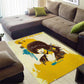 Angela Davis Area Rug Bold Pop Art Style Freedom Is a Constant Struggle Quote Civil Rights Activist - African Pride