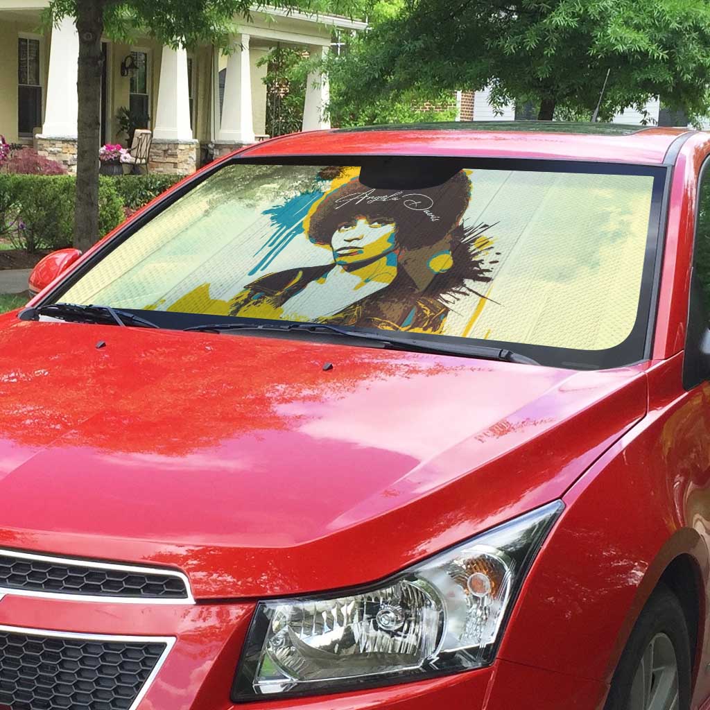 Angela Davis Auto Sun Shade Bold Pop Art Style Freedom Is a Constant Struggle Quote Civil Rights Activist - African Pride
