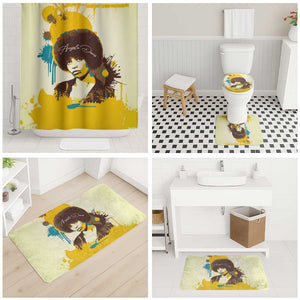 Angela Davis Bathroom Set Bold Pop Art Style Freedom Is a Constant Struggle Quote Civil Rights Activist - African Pride