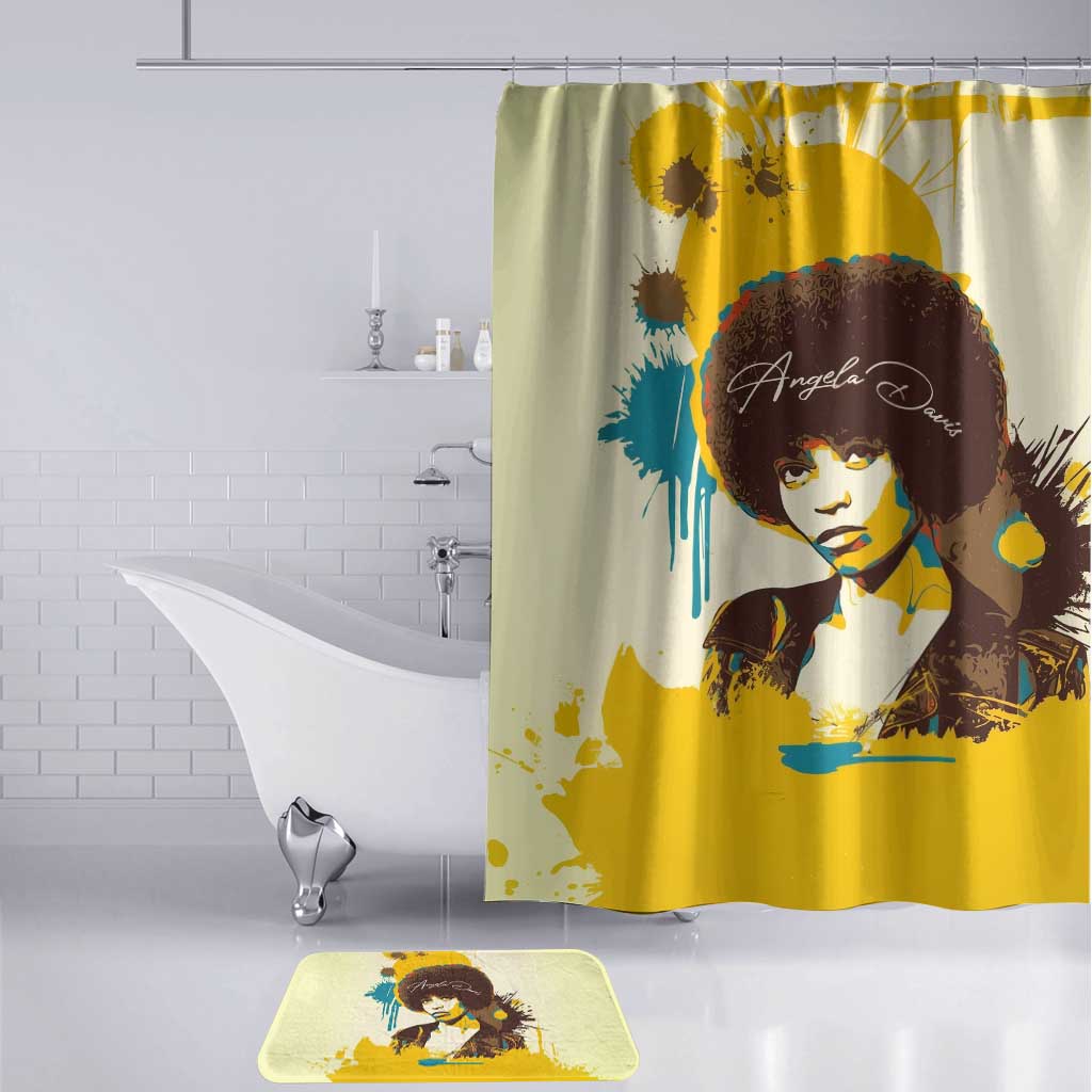 Angela Davis Bathroom Set Bold Pop Art Style Freedom Is a Constant Struggle Quote Civil Rights Activist - African Pride