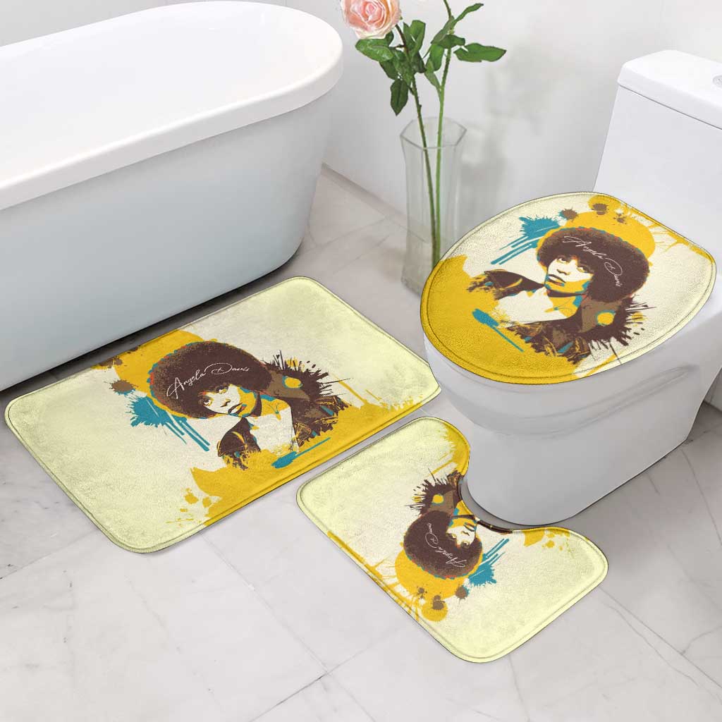 Angela Davis Bathroom Set Bold Pop Art Style Freedom Is a Constant Struggle Quote Civil Rights Activist - African Pride