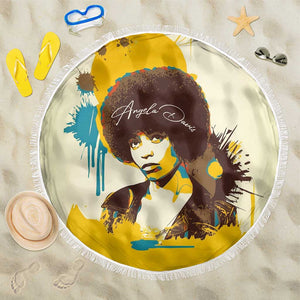 Angela Davis Beach Blanket Bold Pop Art Style Freedom Is a Constant Struggle Quote Civil Rights Activist - African Pride