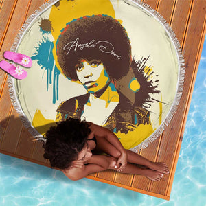 Angela Davis Beach Blanket Bold Pop Art Style Freedom Is a Constant Struggle Quote Civil Rights Activist - African Pride