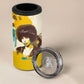 Angela Davis 4 in 1 Can Cooler Tumbler Bold Pop Art Style Freedom Is a Constant Struggle Quote Civil Rights Activist - African Pride